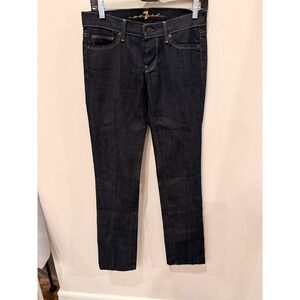7‎ For All Mankind Jeans Women 26 Straight Dark Wash Stretch Denim USA